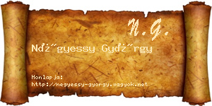 Négyessy György névjegykártya